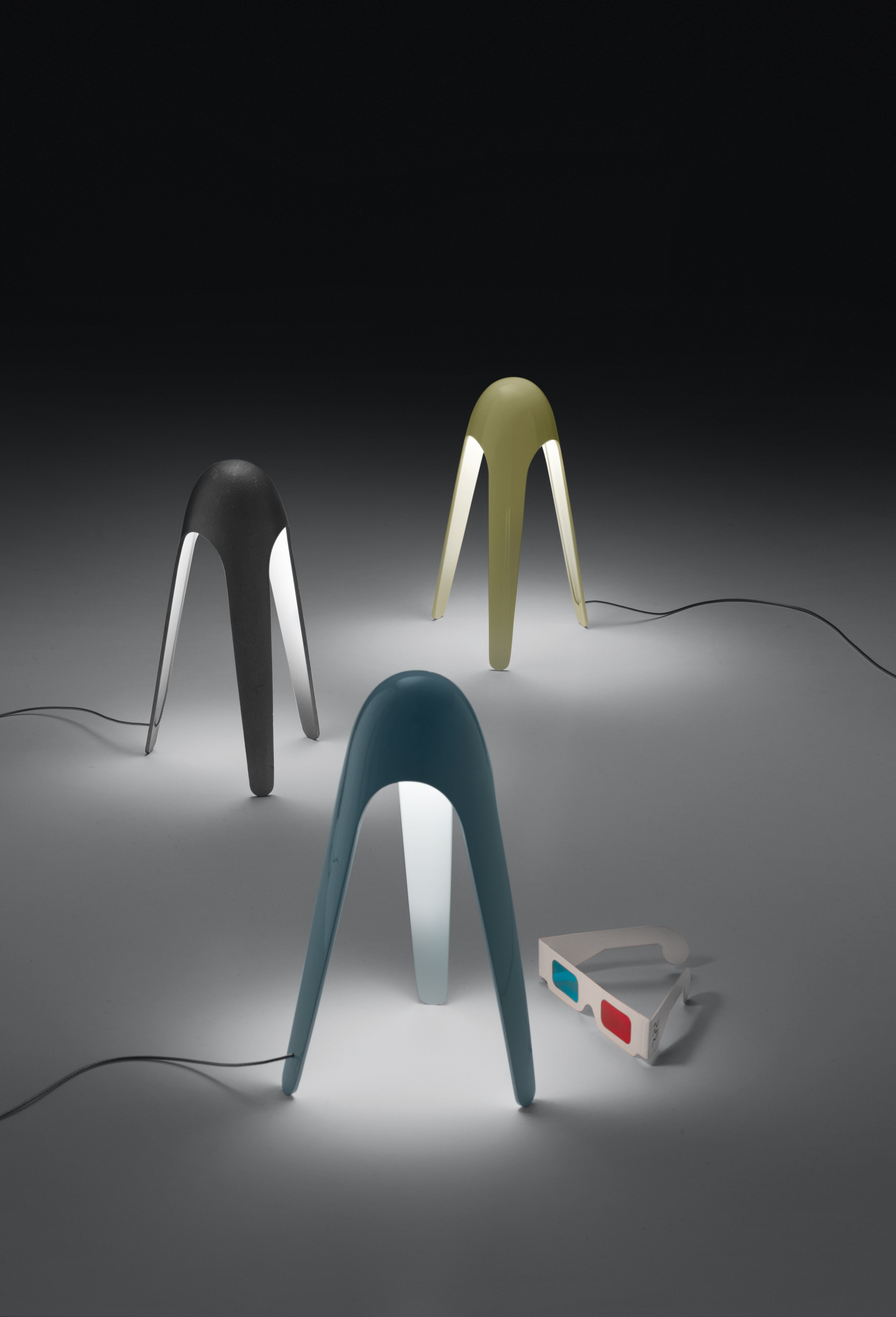 Tischlampe CYBORG in glänzendem Weiß
