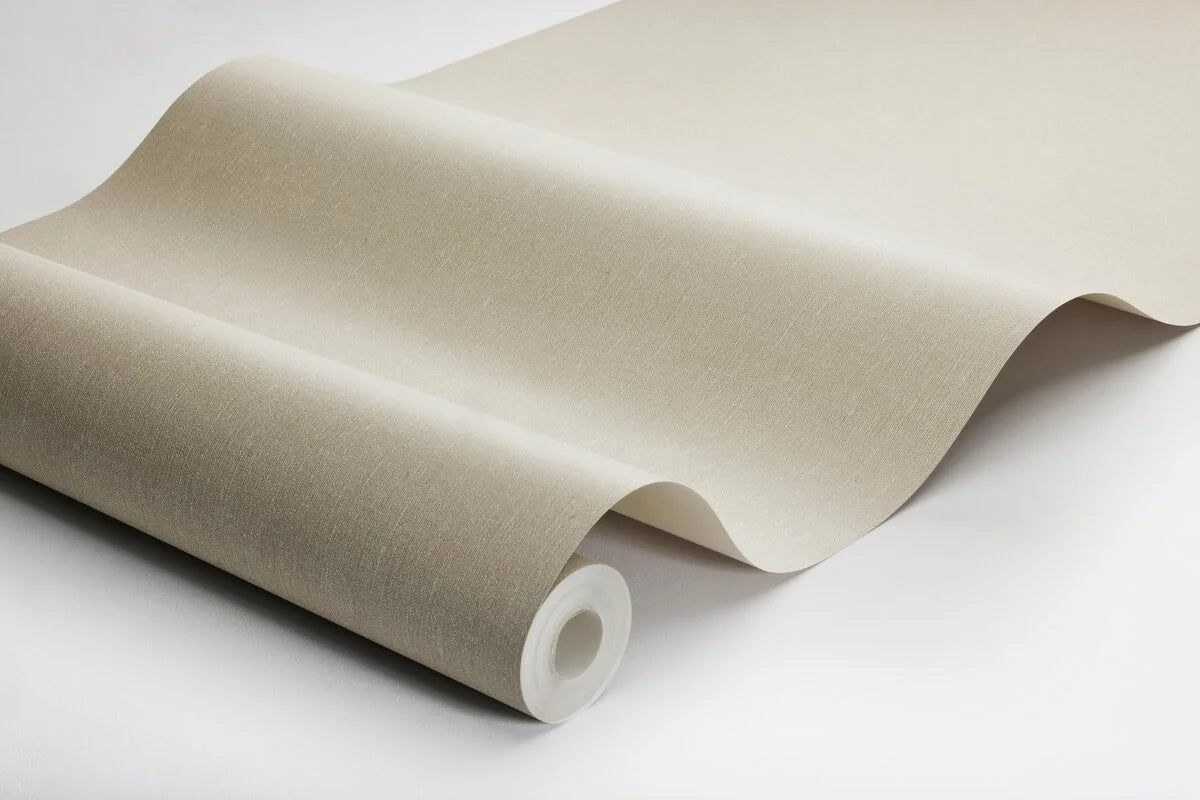 Tapeta strukturalna imitująca len LINEN - GOLDEN LINEN złoty beżowy
