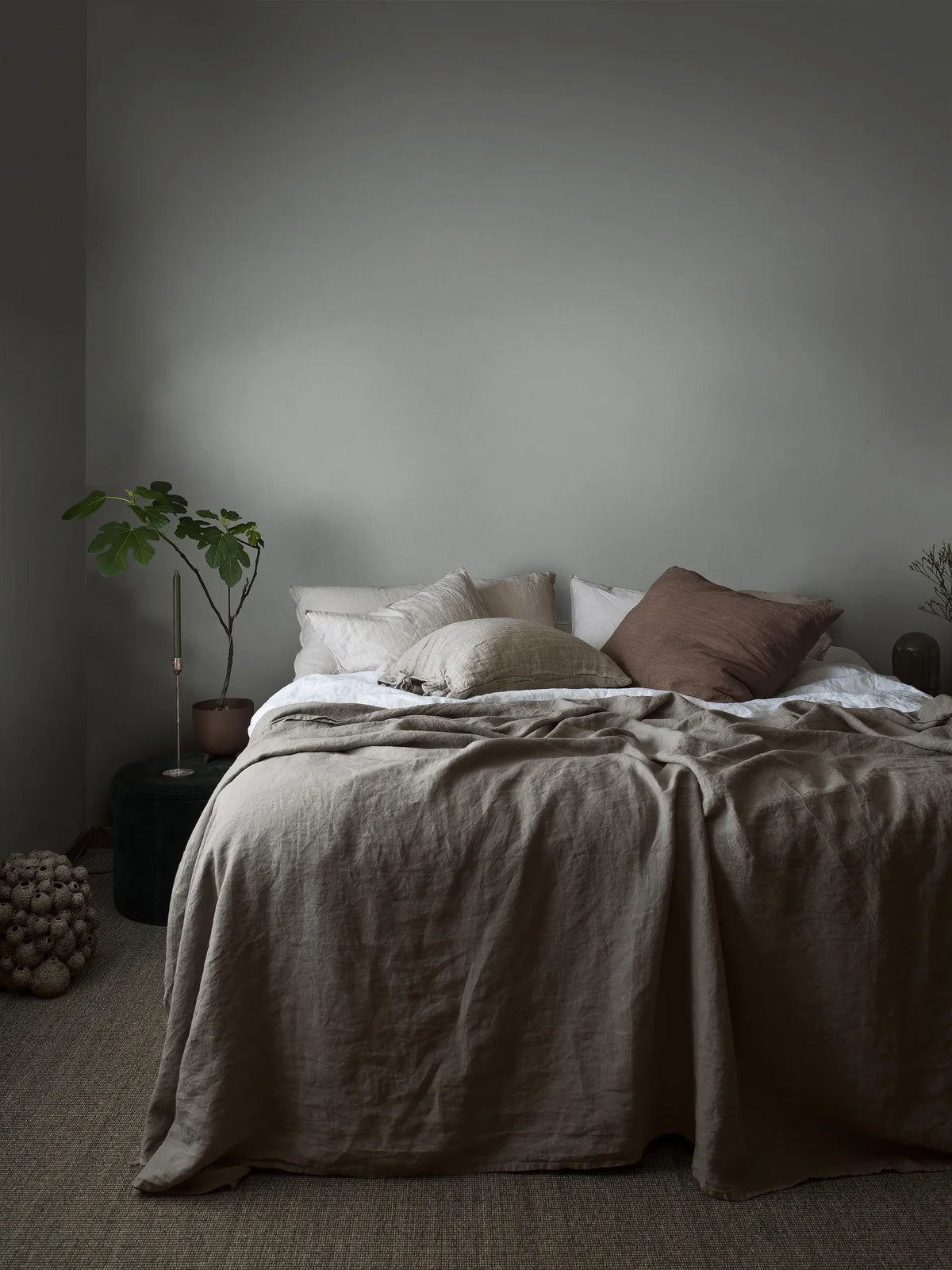 Structural wallpaper imitating linen LINEN - CLOUDY blue-gray