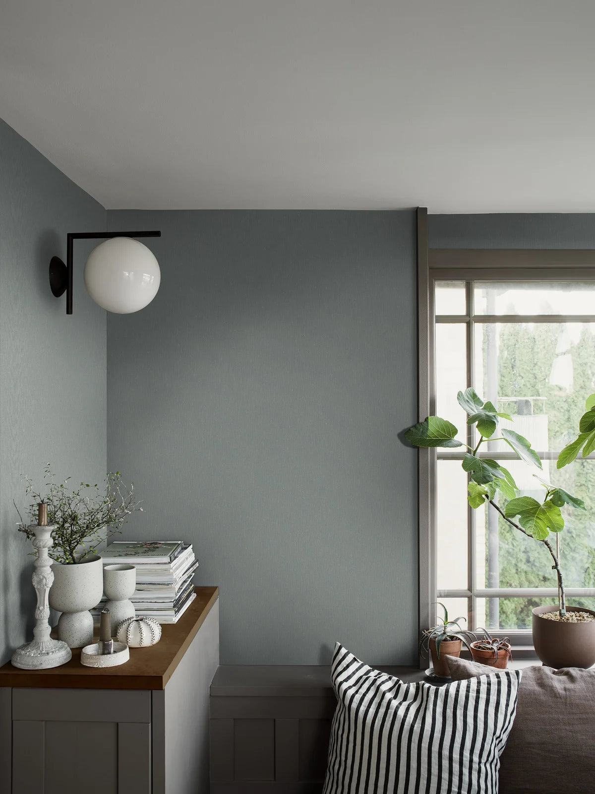 Strukturierte Tapete, die Leinen imitiert - VINTAGE BLAU vintage blau