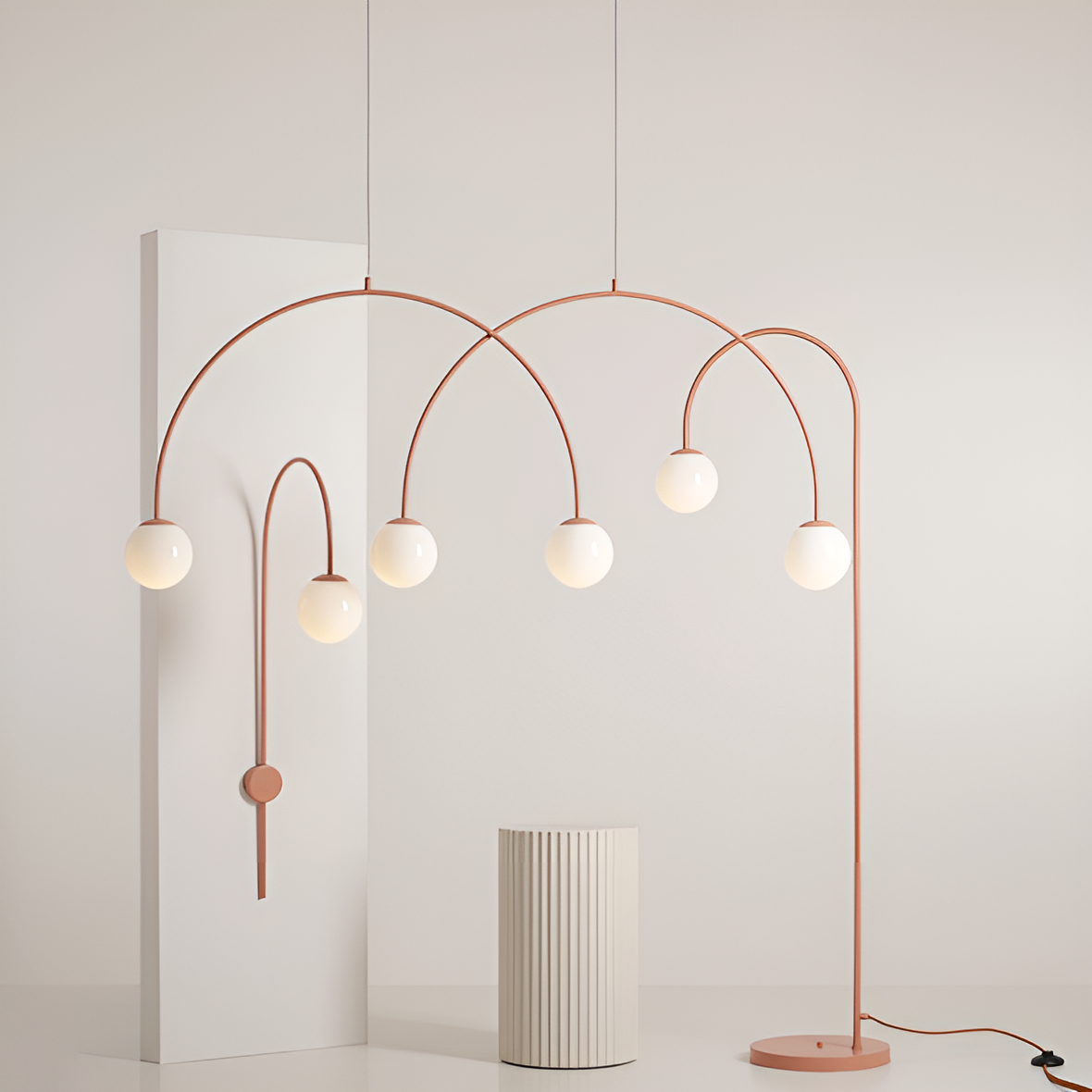 Lampa podłogowa UNA koralowy