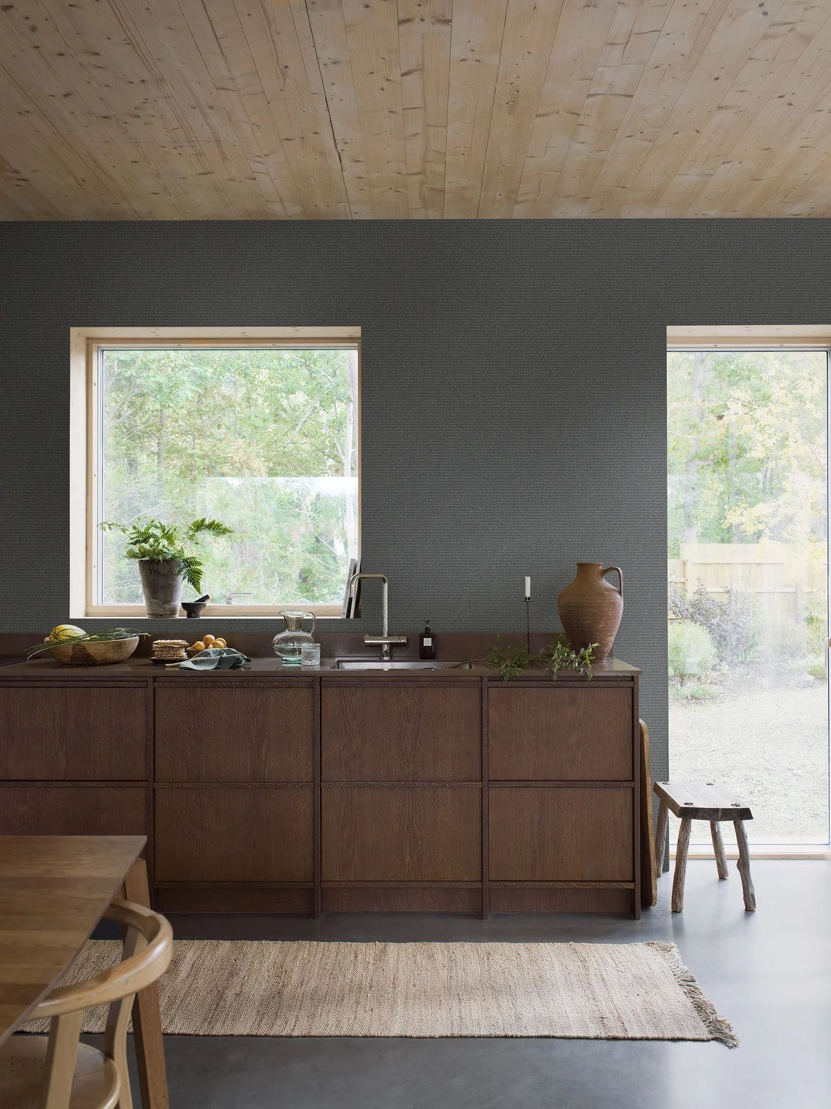 WILLOWHERB geometric pattern wallpaper in navy blue