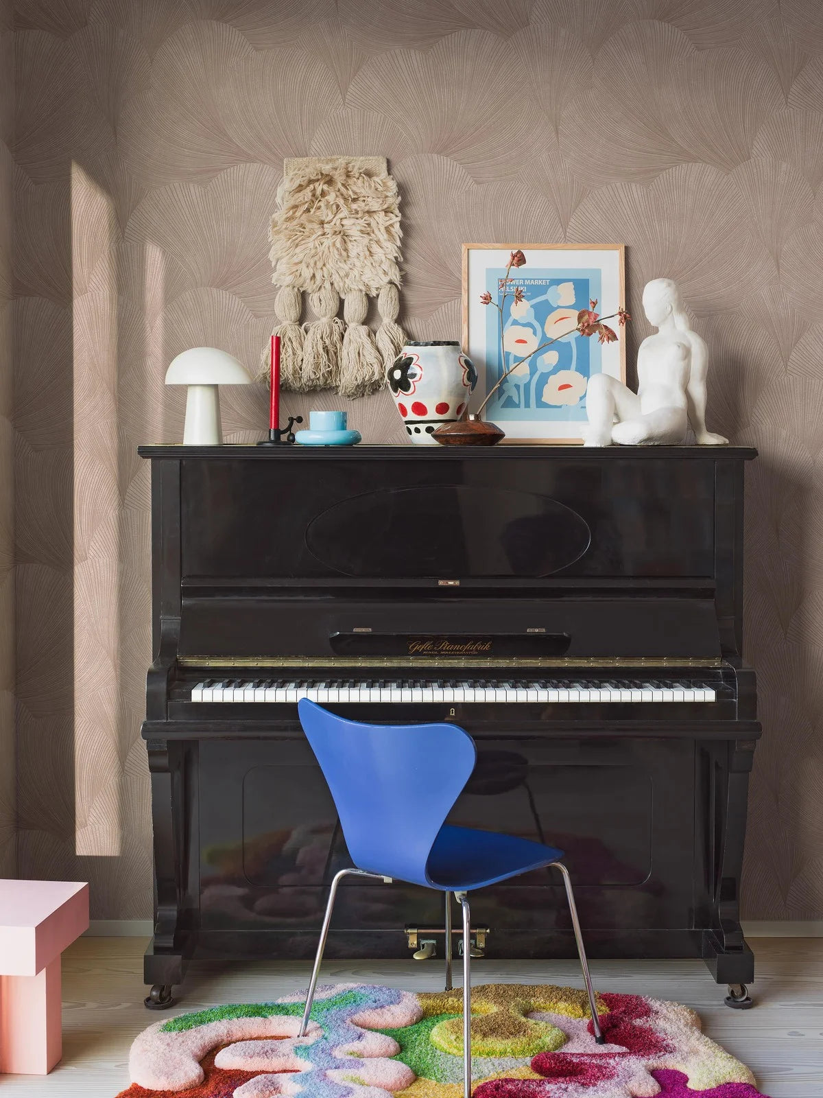 Tapeta flizelinowa papierowa z abstrakcyjnym wzorem MIRAGE pudrowy różowy