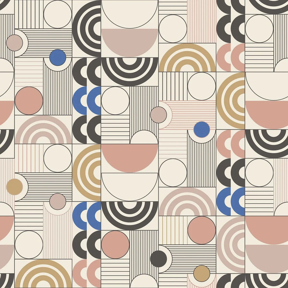 Tapeta flizelinowa papierowa z geometrycznym wzorem COSMOPOLITAN beżowy