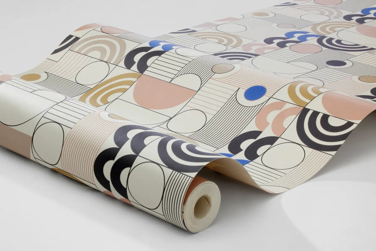 Tapeta flizelinowa papierowa z geometrycznym wzorem COSMOPOLITAN beżowy