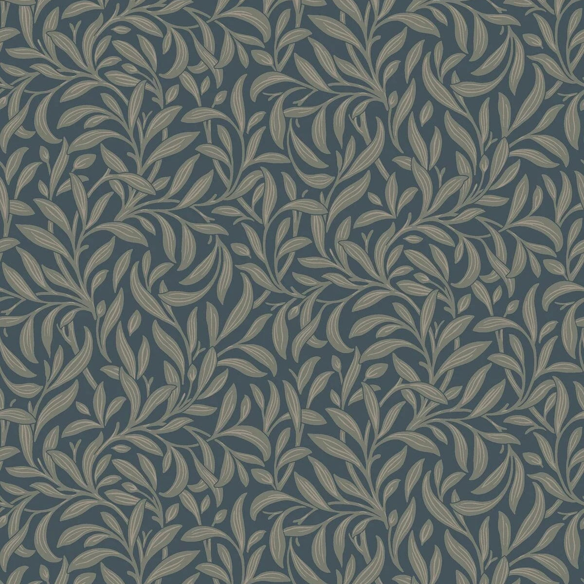 VINTERGRONA Blue and Green Leafy Plant Motif Wallpaper