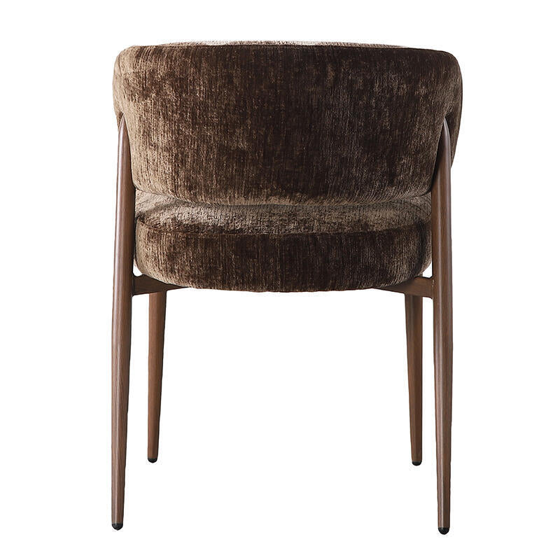 FUJI Chair in Brown with Dark Wooden Base