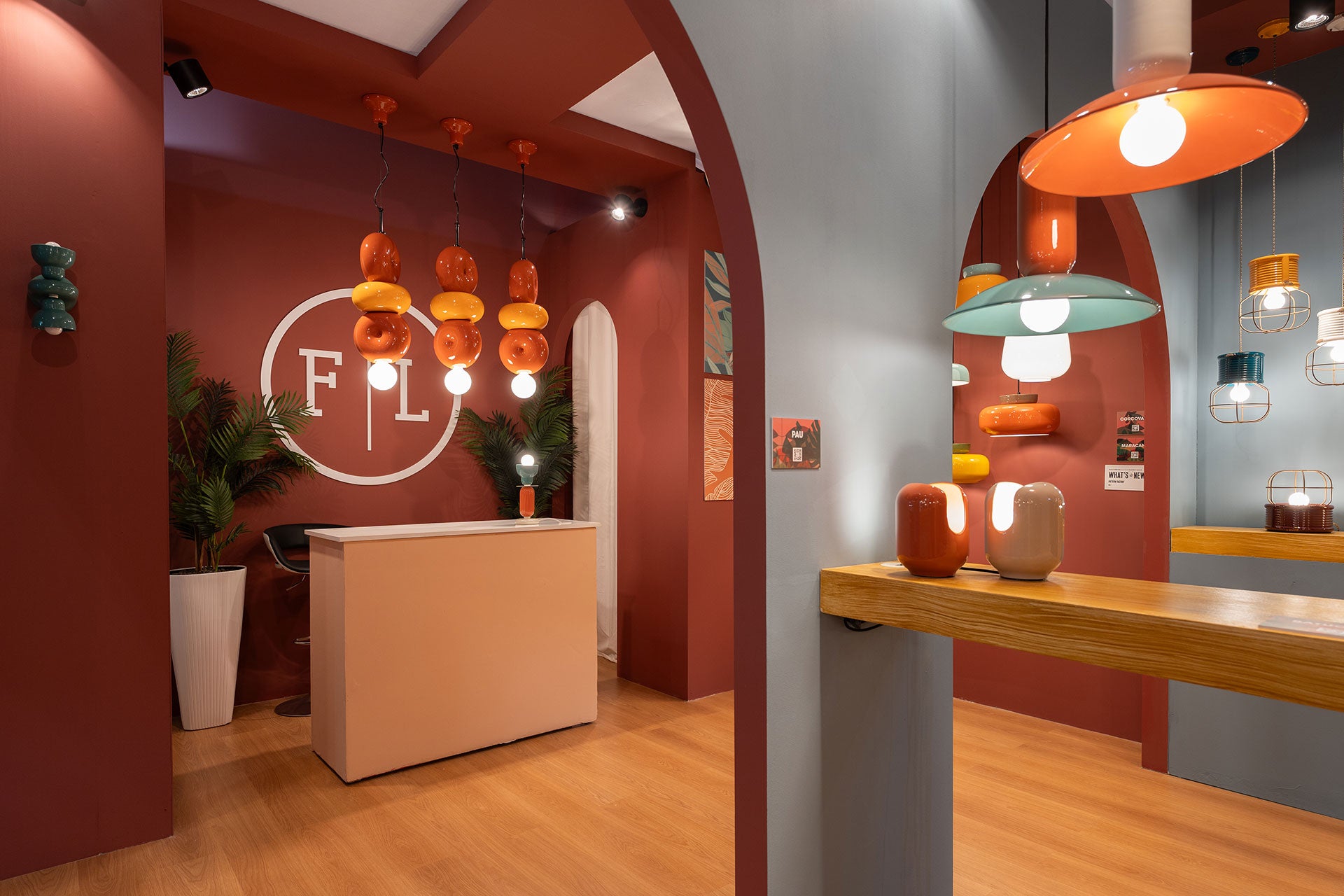 Lampa wisząca ceramiczna BUMBUM turkusowy z zielonym petrol