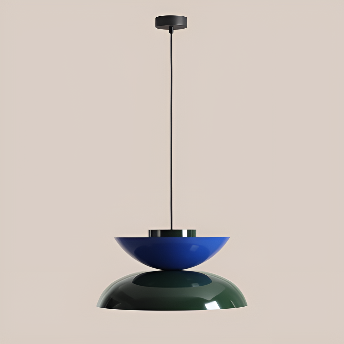 Millo blue with green hanging lamp with green