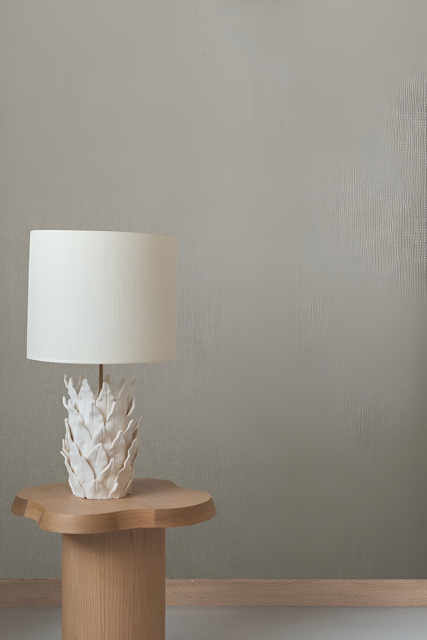 Linen textile wallpaper LINORA - VERT DE GRIS green with gray