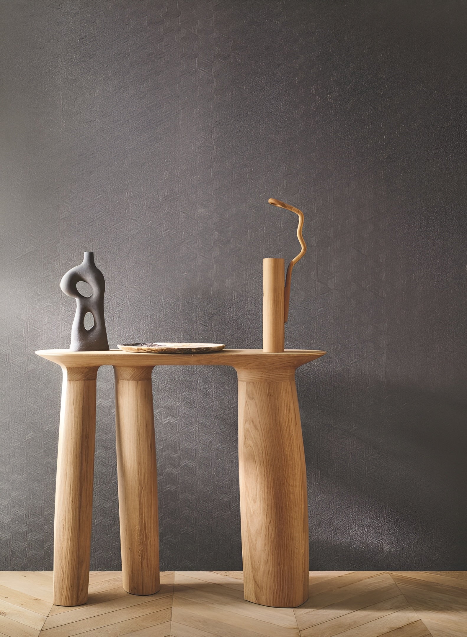 Tapeta strukturalna geometryczna inspirowana liśćmi bananowca LINDU - OPALINE jasnozielony