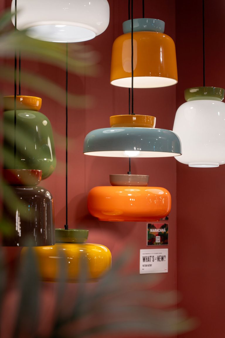 Lampa wisząca ceramiczna MARACANÀ mleczny z żółtym