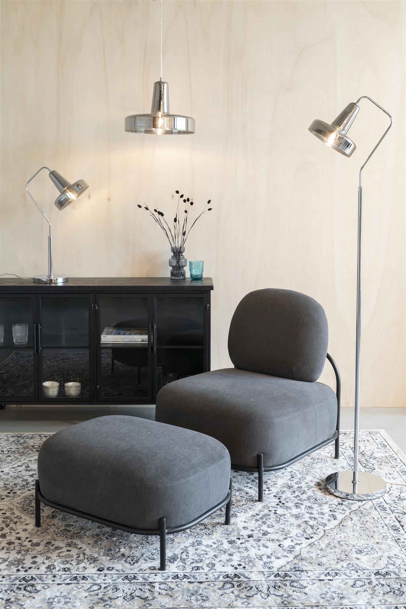 Stehlampe ANSHIN rauchiges Glas