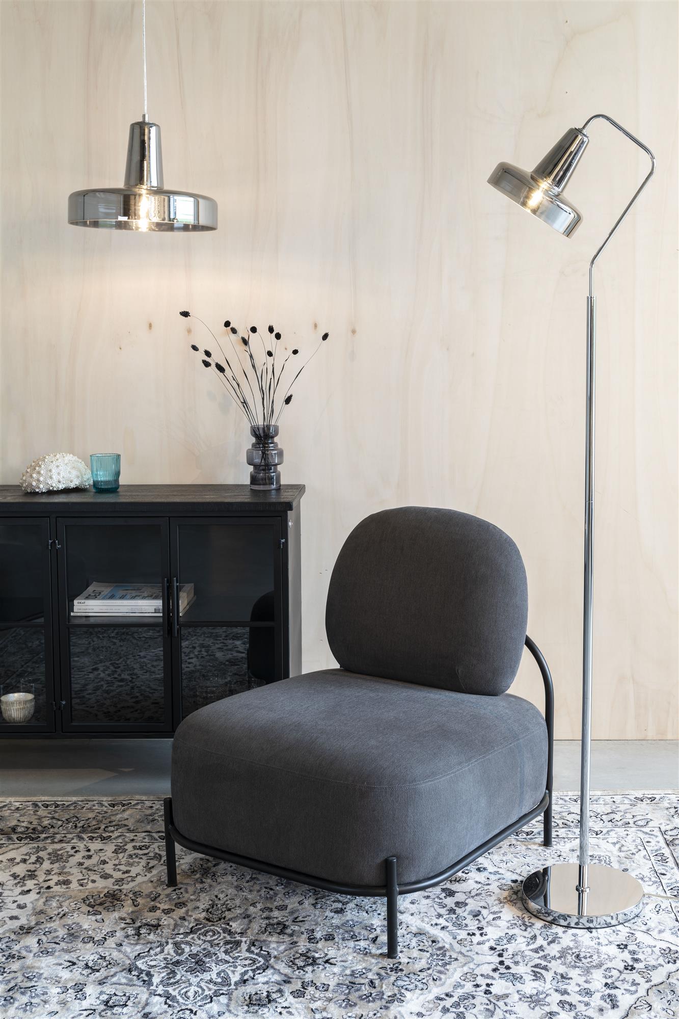 Stehlampe ANSHIN rauchiges Glas