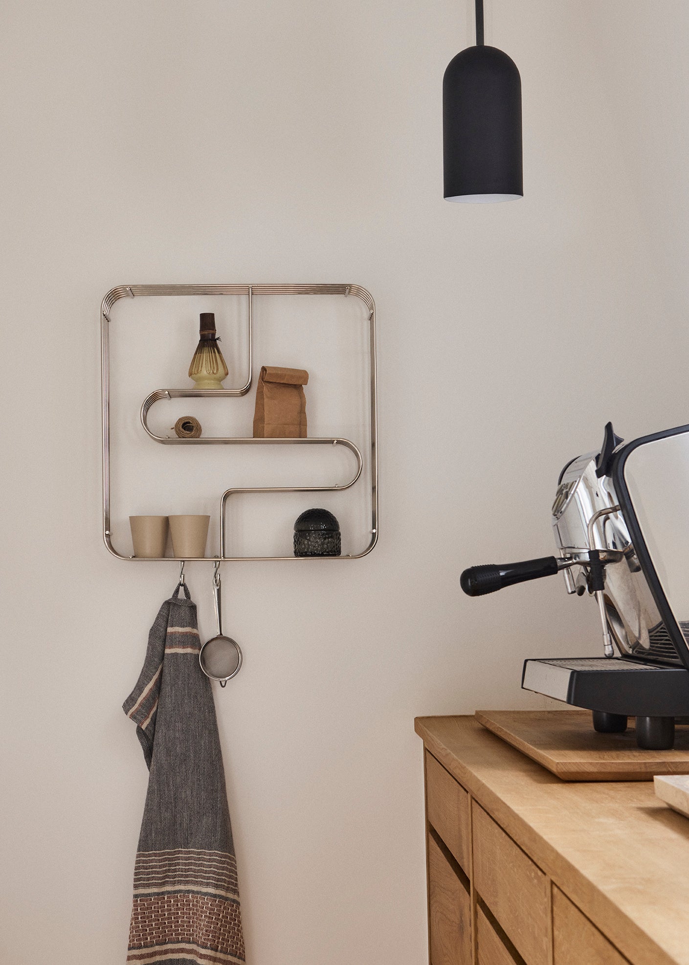 Regał ścienny CURVA złoty