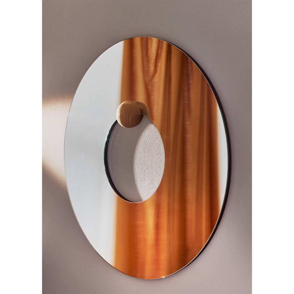 Lustro okrągłe CASTELLUM drewno dębowe