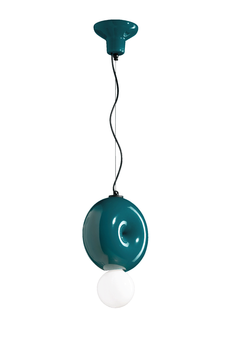 Lampa wisząca ceramiczna BUMBUM zielony petrol