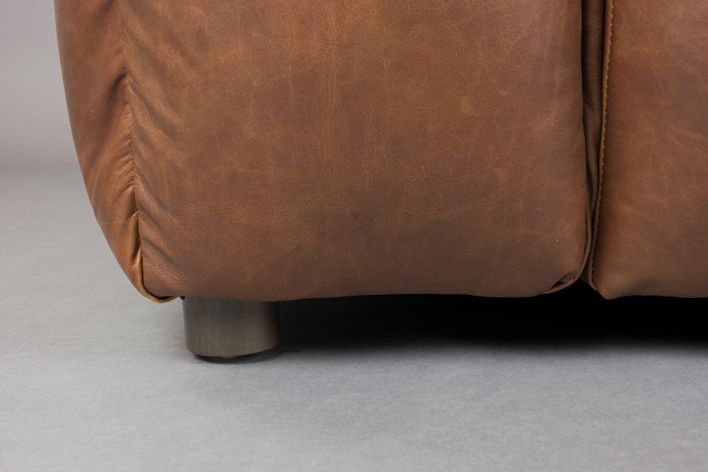 Sofa modułowa HACKMAN - element końcowy lewostronny czekoladowa skóra