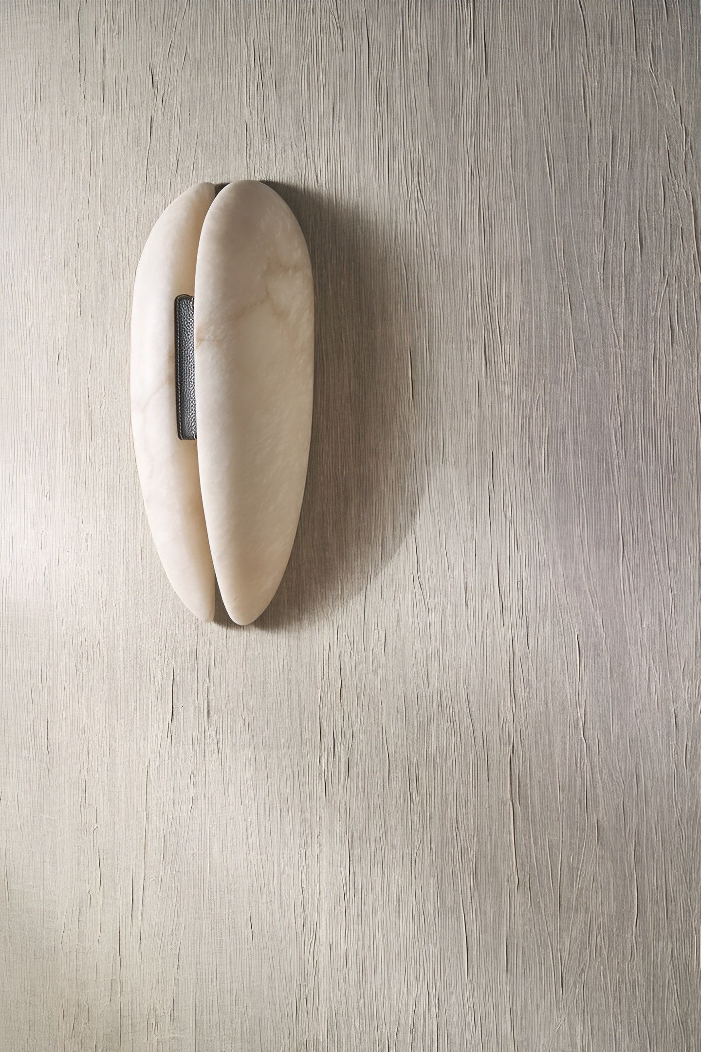 Textile wallpaper with a pleated structure LINON - FLAX WHITE broken white