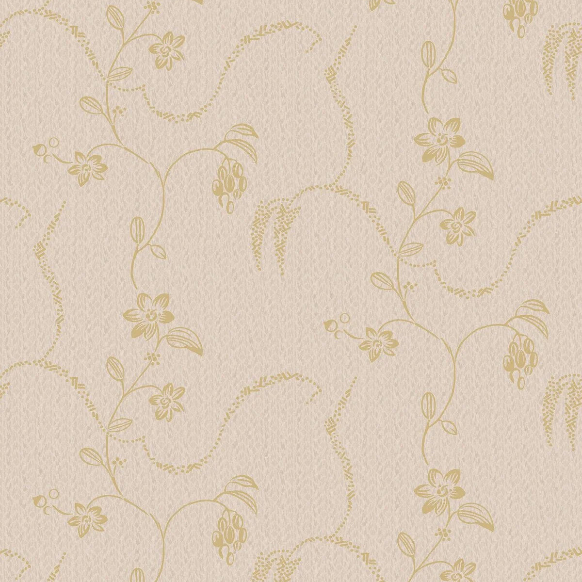 Tapete mit Pflanzenmotiv ELSIE beige mit Gold