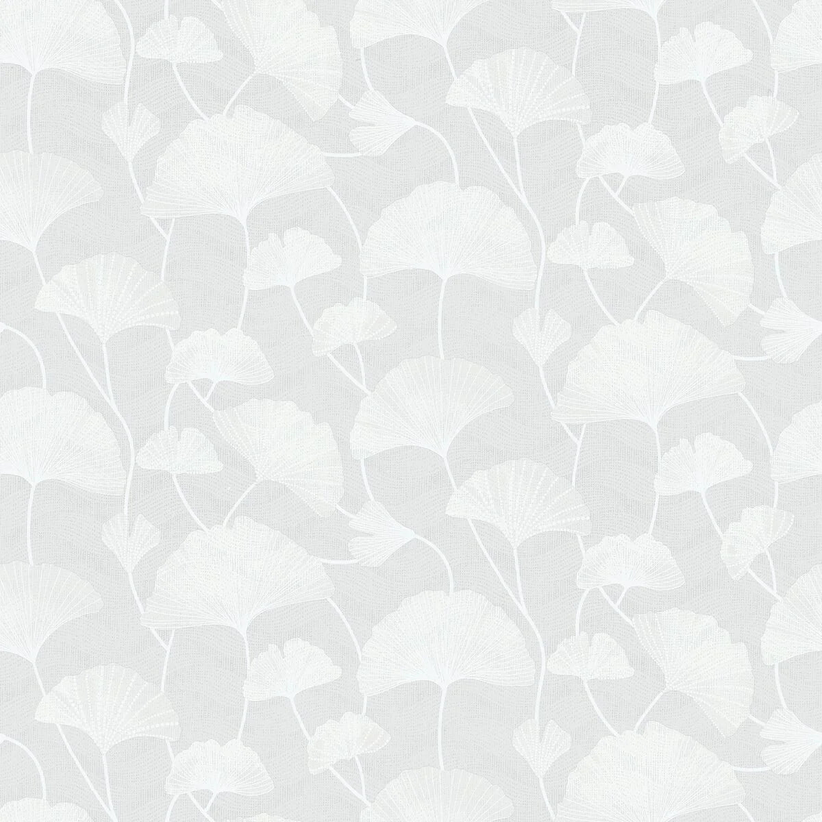 SOPHIA White and Gray Floral Patterned Textured Wallpaper
