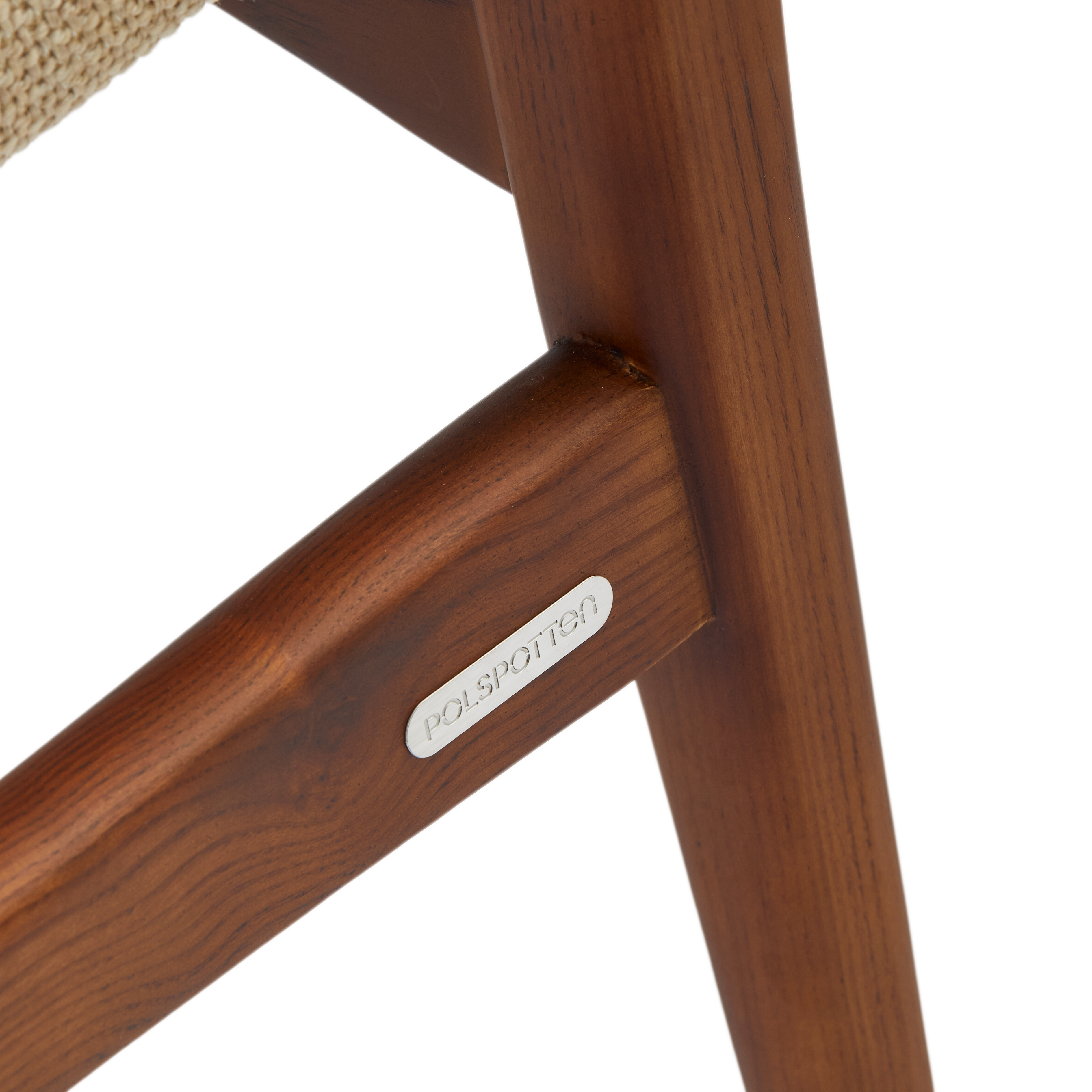 Fotel PEGGY beżowy z drewnianą podstawą