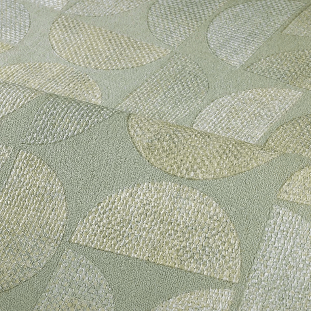 Structural vinyl wallpaper with geometric pattern DUALIS - AMANDE DOUCE almond