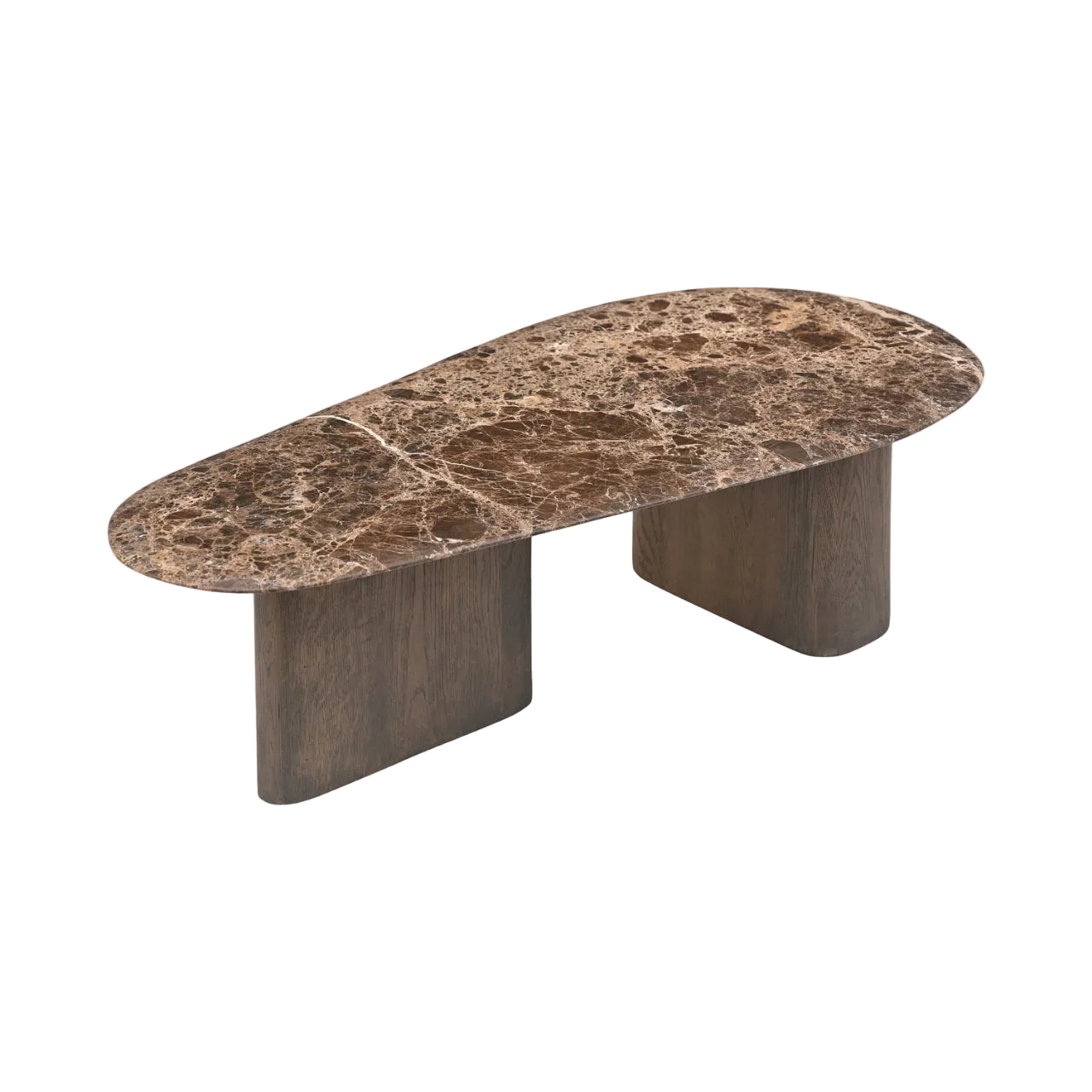 CASTELLO Coffee Table Set in Brown with Marble Top