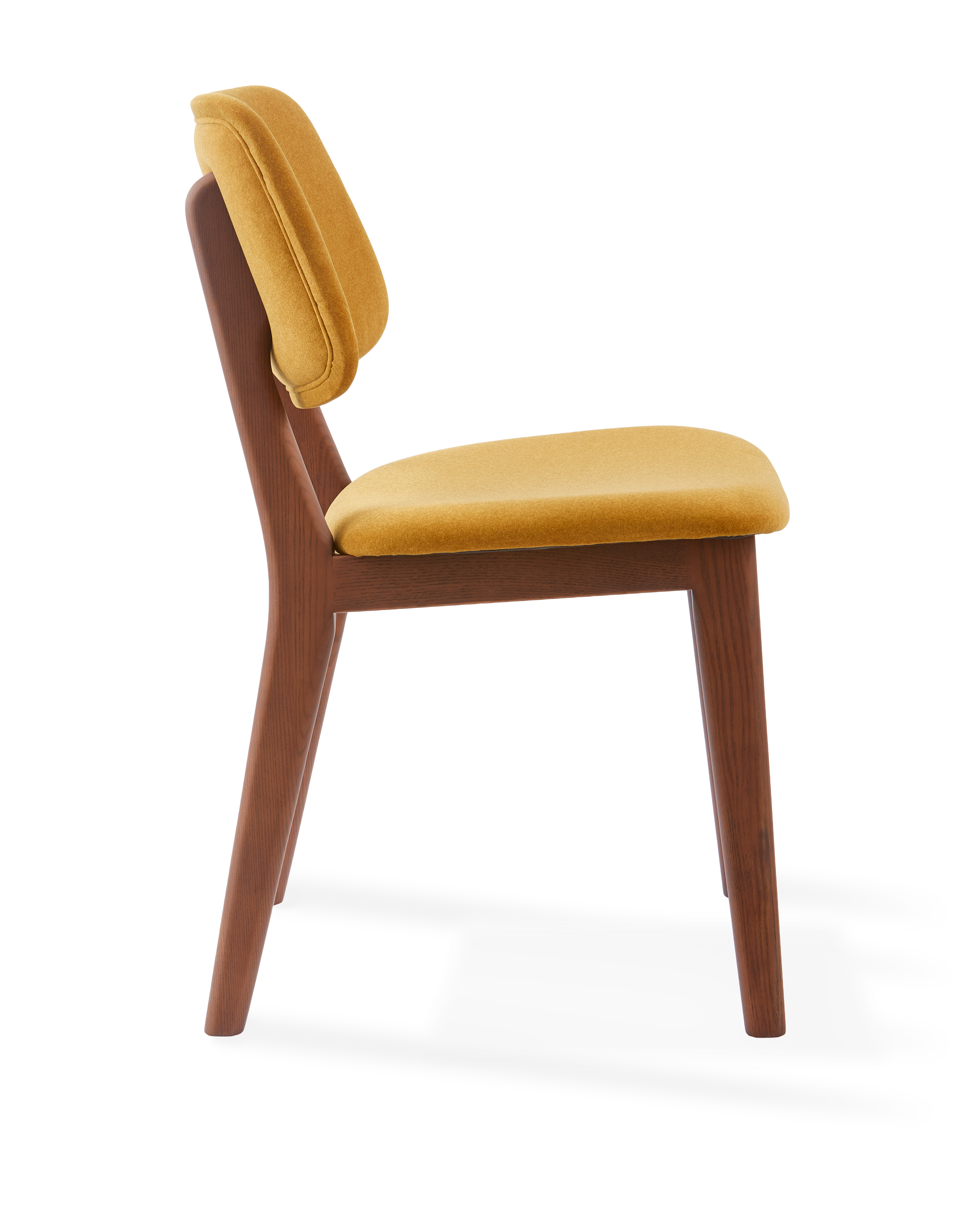 HAPPY DAYS Chair in Mustard with Wooden Base