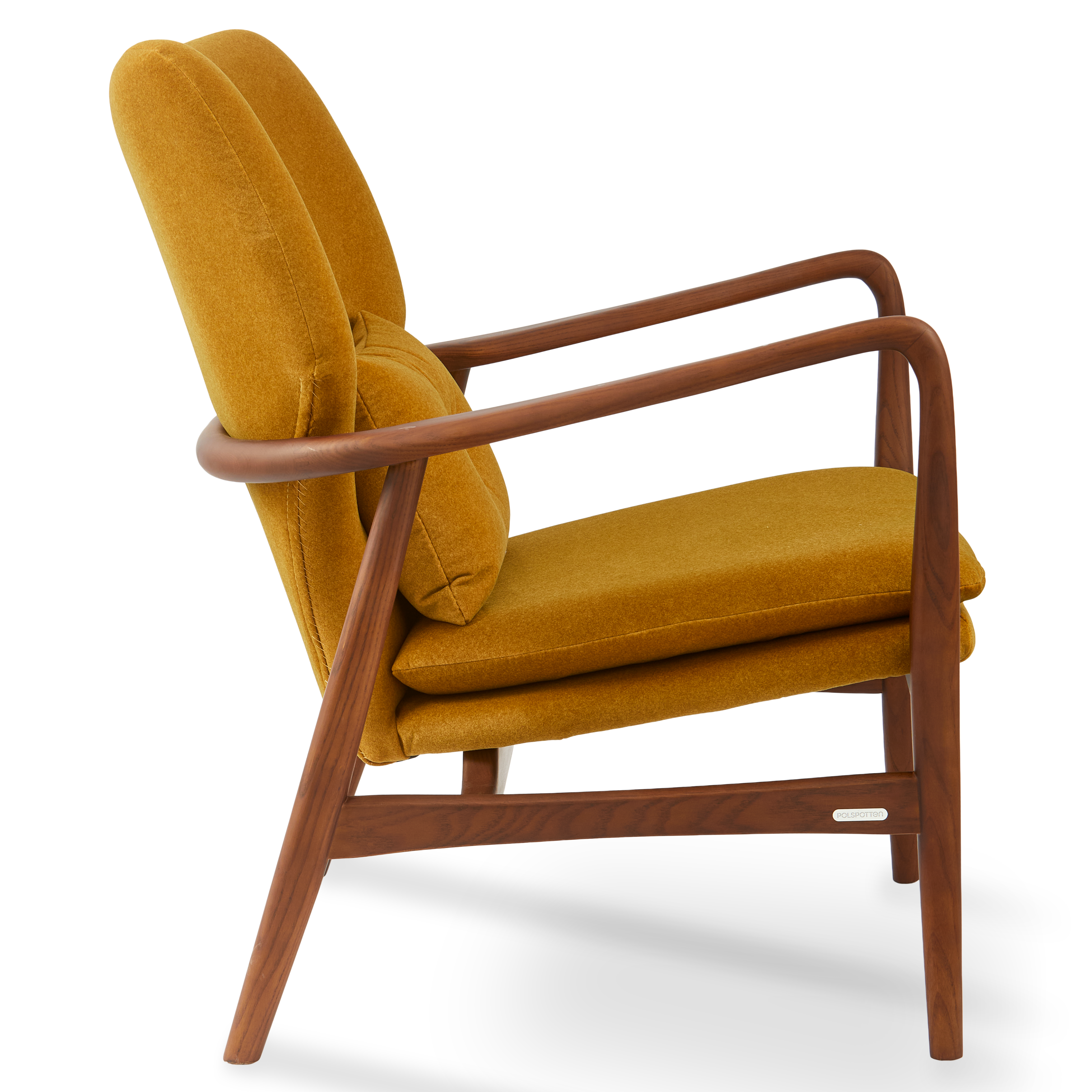 PEGGY mustard armchair with wooden base