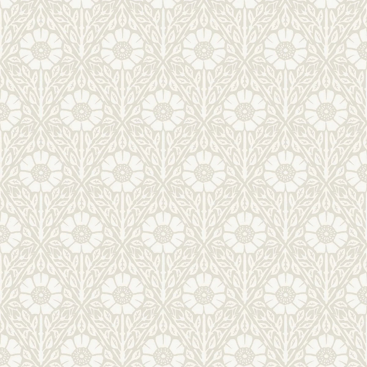 Tapete mit pflanzlichem Motiv in Blumen NYPONROS grau-beige mit Weiß
