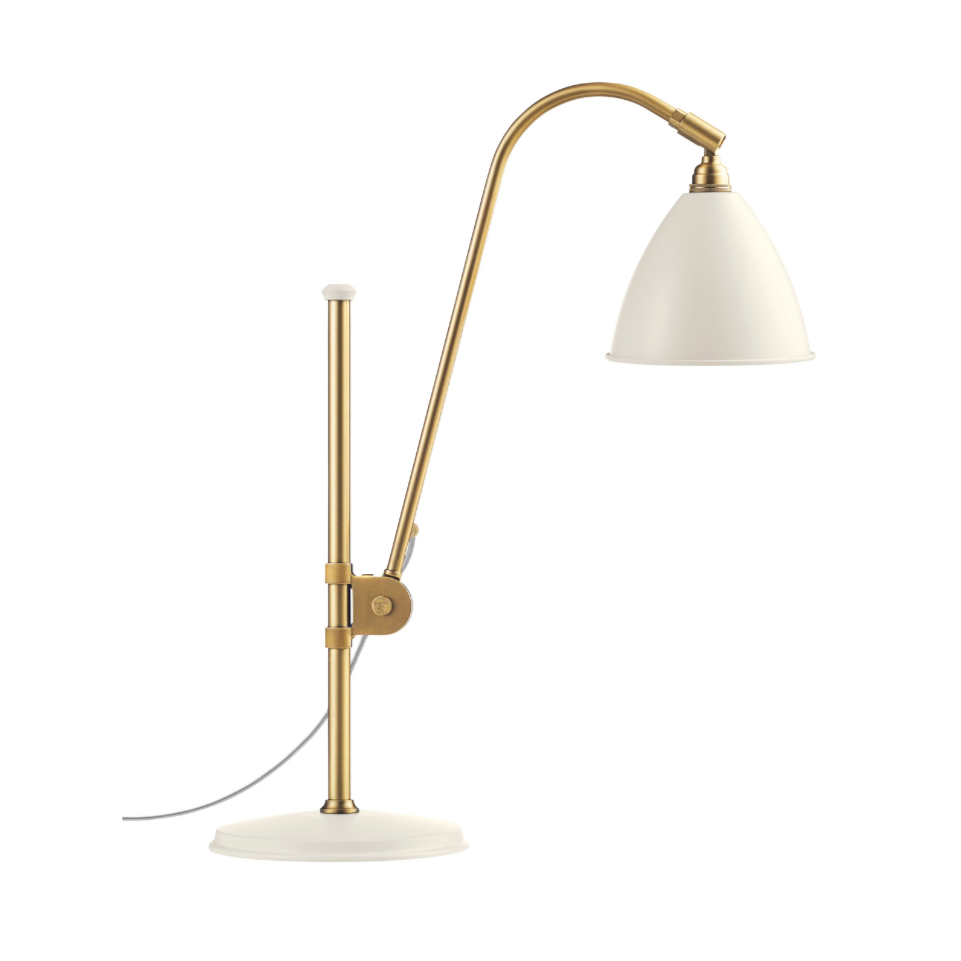 Tischlampe BESTLITE BL1 Messing mit weißem Schirm