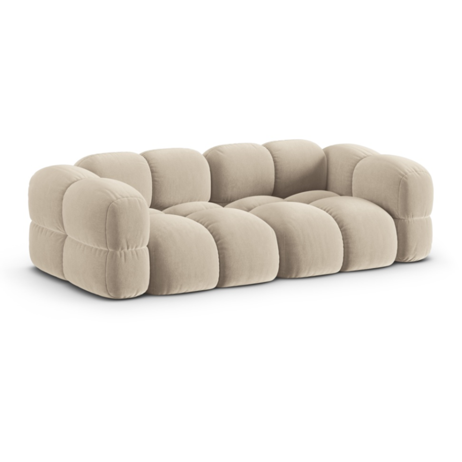 Sofa 4-osobowa aksamitna LORETTO beżowy