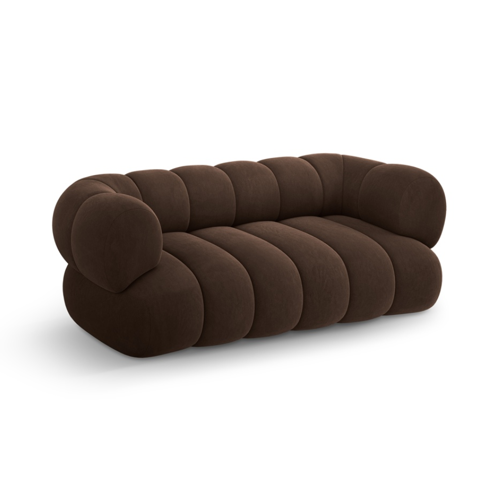 Sofa 2-osobowa aksamitna KOGE czekoladowy