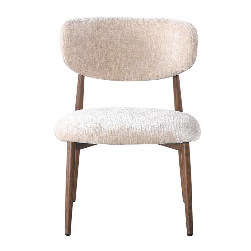 Beige JAPANDI Armchair with Dark Wooden Base