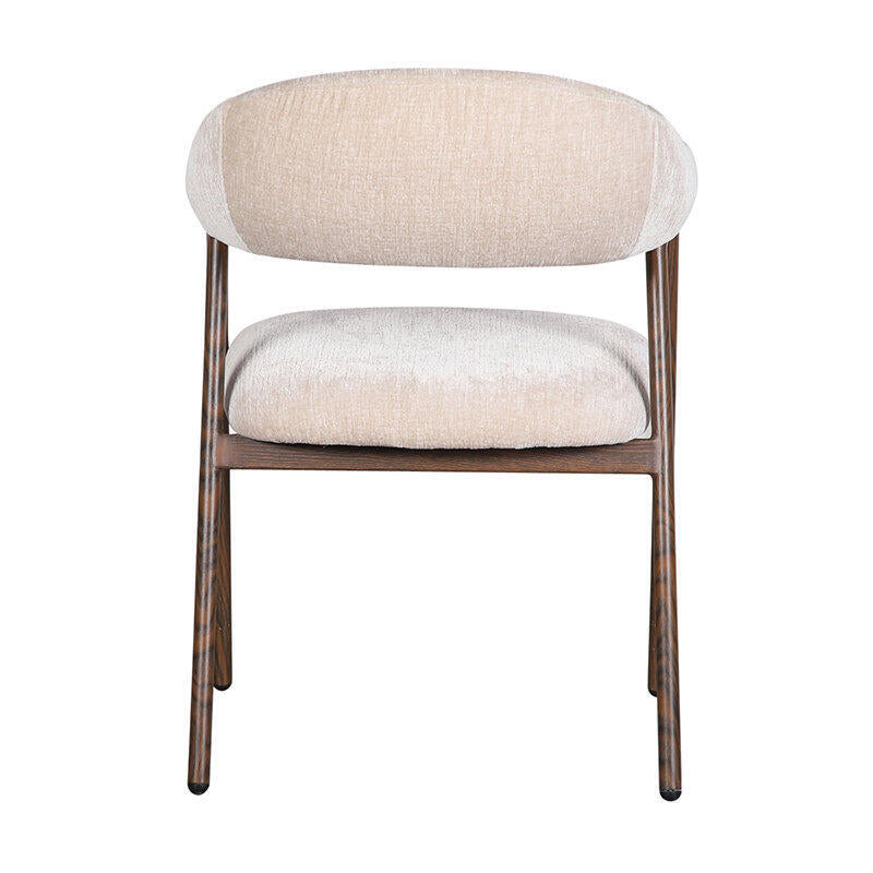 SCANDI Chair in Beige with Dark Wooden Base