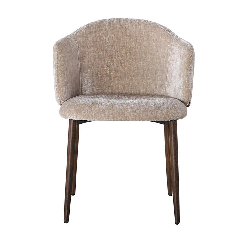 OSAKA Chair in Beige with Dark Wooden Base