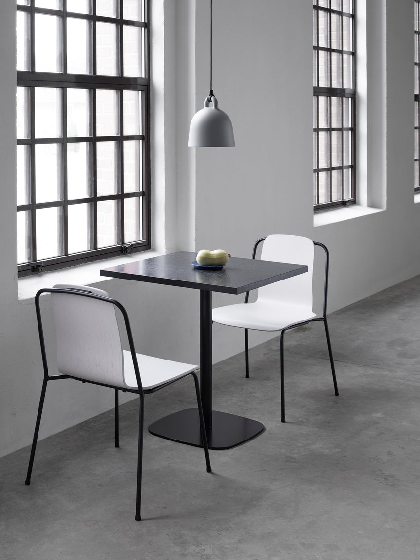 Chair Studio Upholstered front with green ash veneer and black base