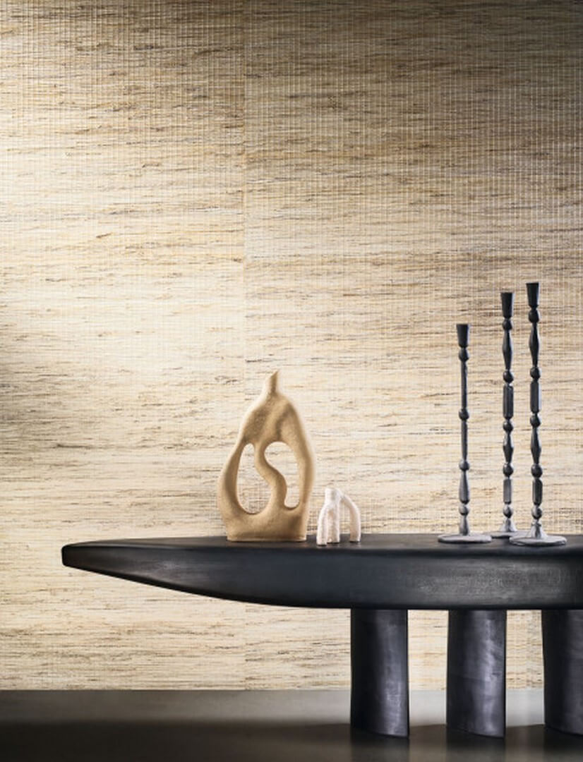 Textile structural wallpaper made from natural fibers KAZURA - NATUREL brown