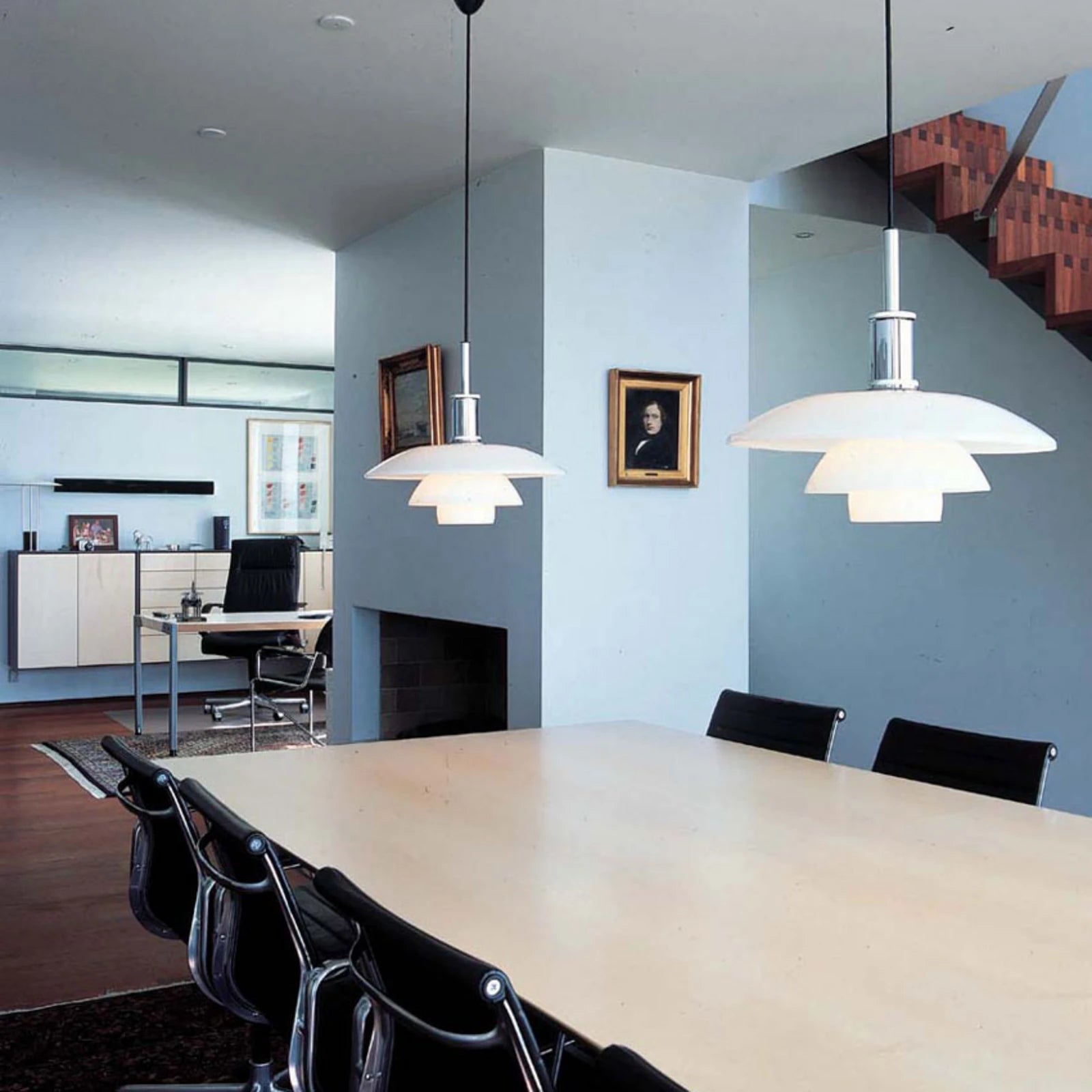 Lampa wisząca PH 3½-3 biały z chromowanym wykończeniem