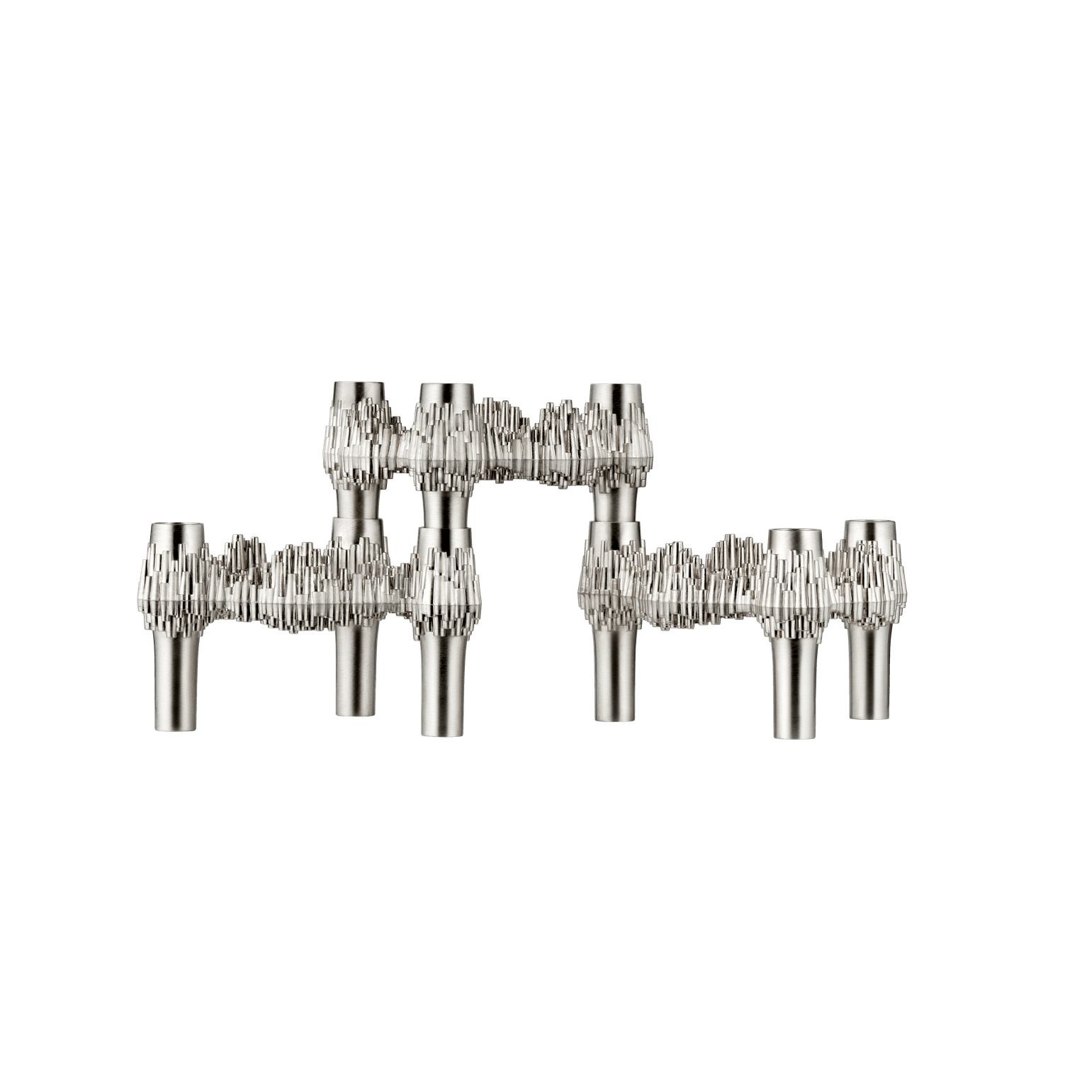 Zestaw świeczników QUIST szczotkowany chrom