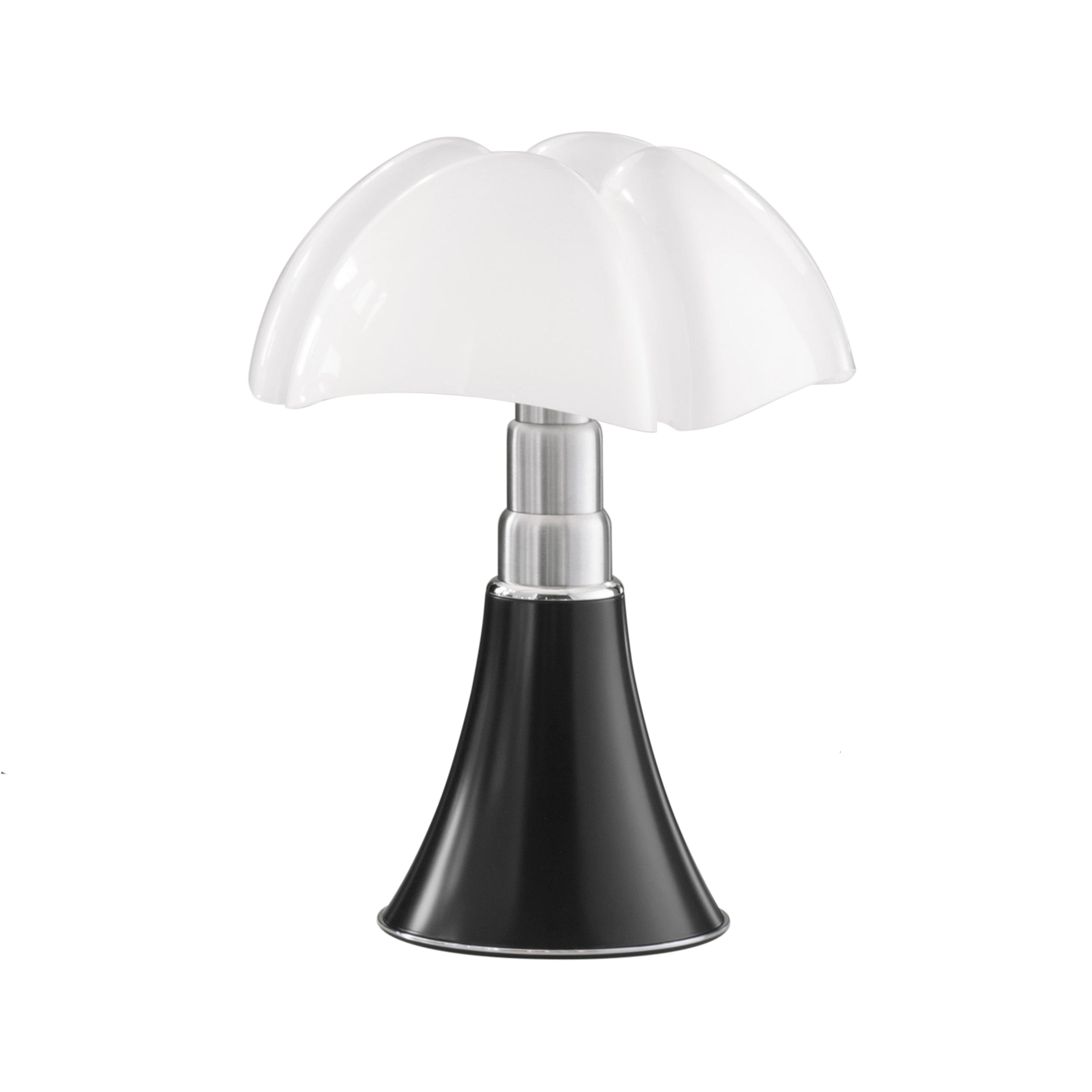 Lampa stołowa MINIPIPISTRELLO opalowy klosz z czarną podstawą