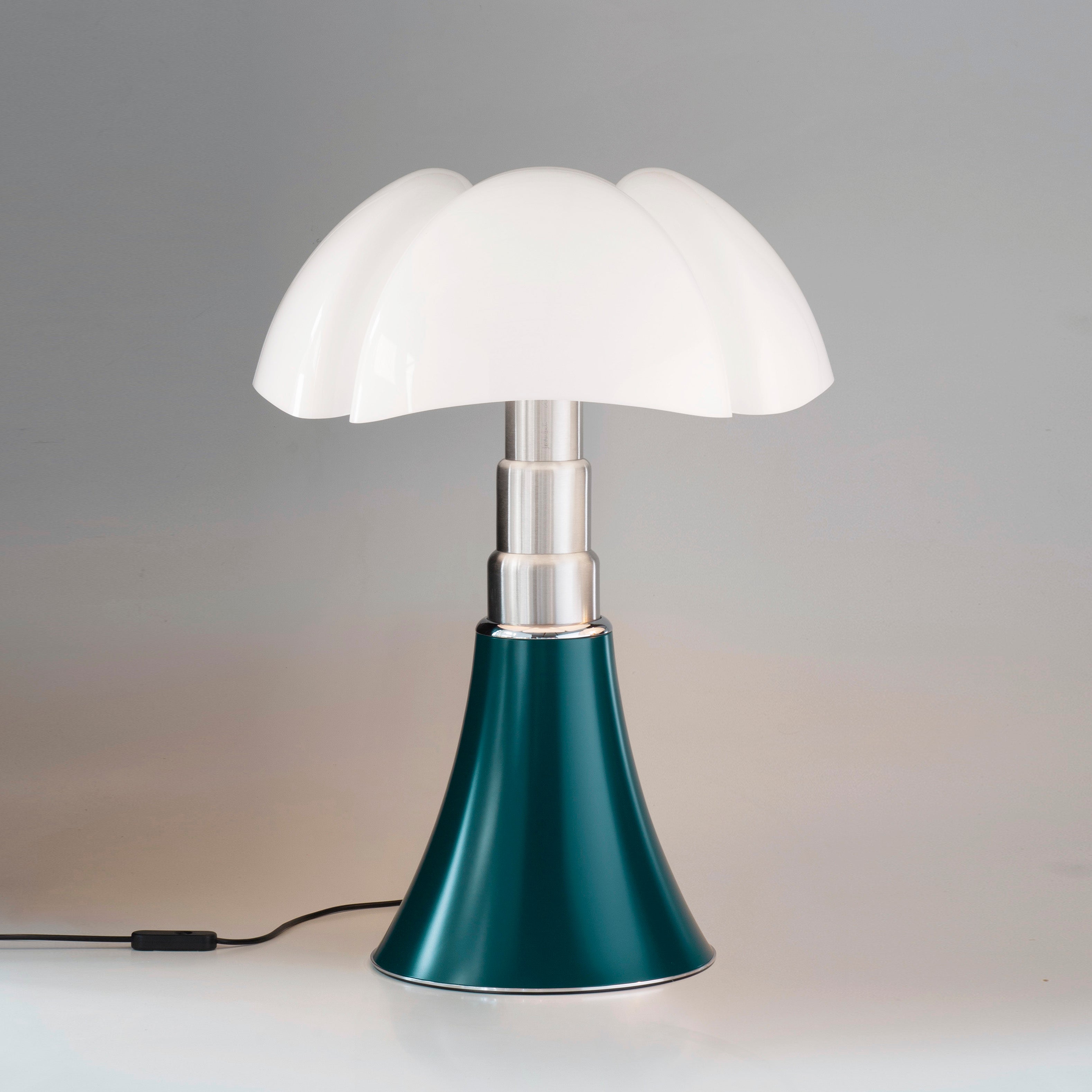Pipistrello Medium Table Lamp with Opal Shade and Dark Green Base