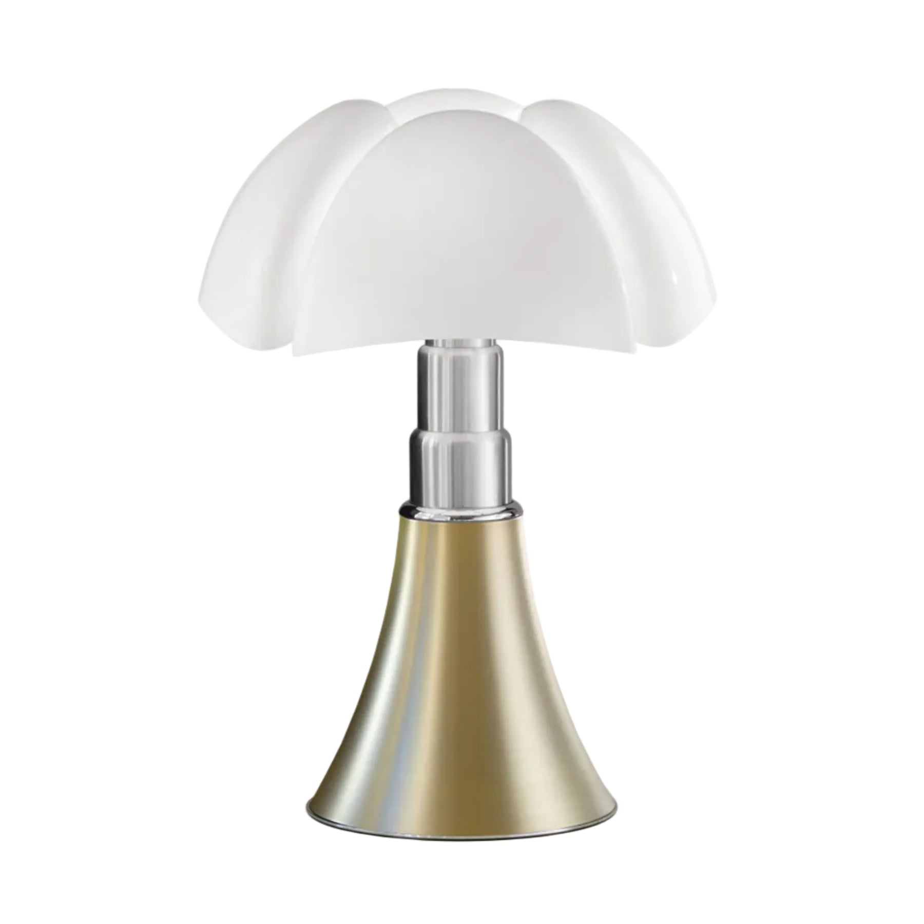Lampa stołowa PIPISTRELLO MEDIUM opalowy klosz z mosiężną podstawą