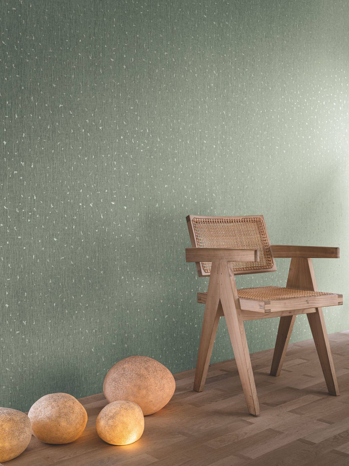 Metallic textile wallpaper PEPITE - SAND greige