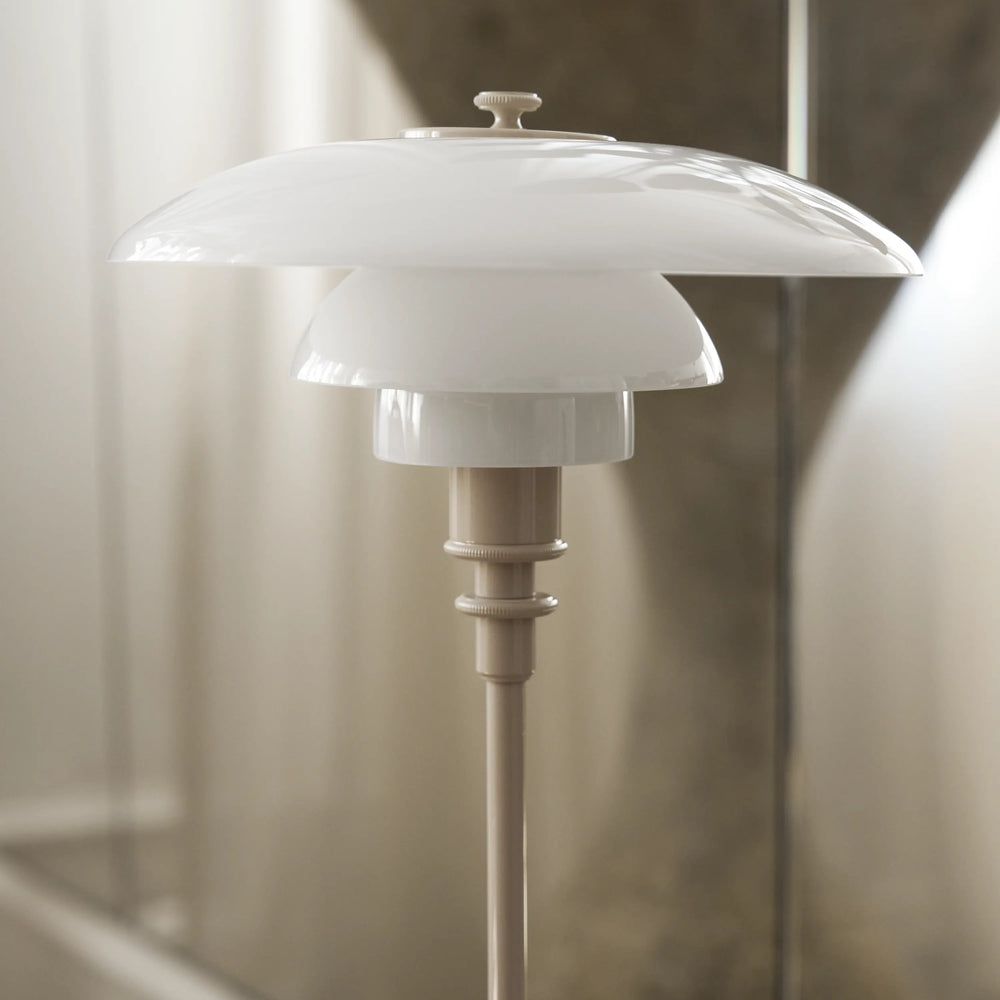 Lampa stołowa PH 2/1 biały z beżową podstawą