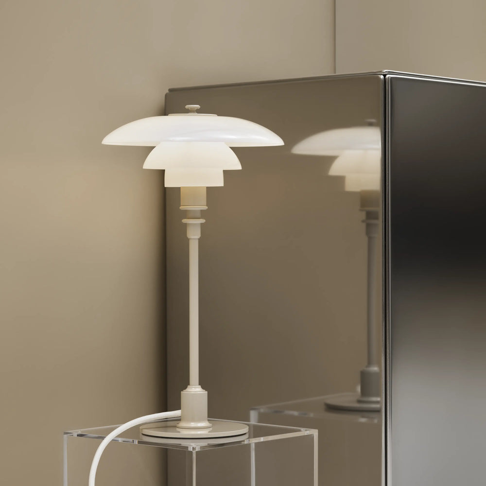 Lampa stołowa PH 2/1 biały z beżową podstawą