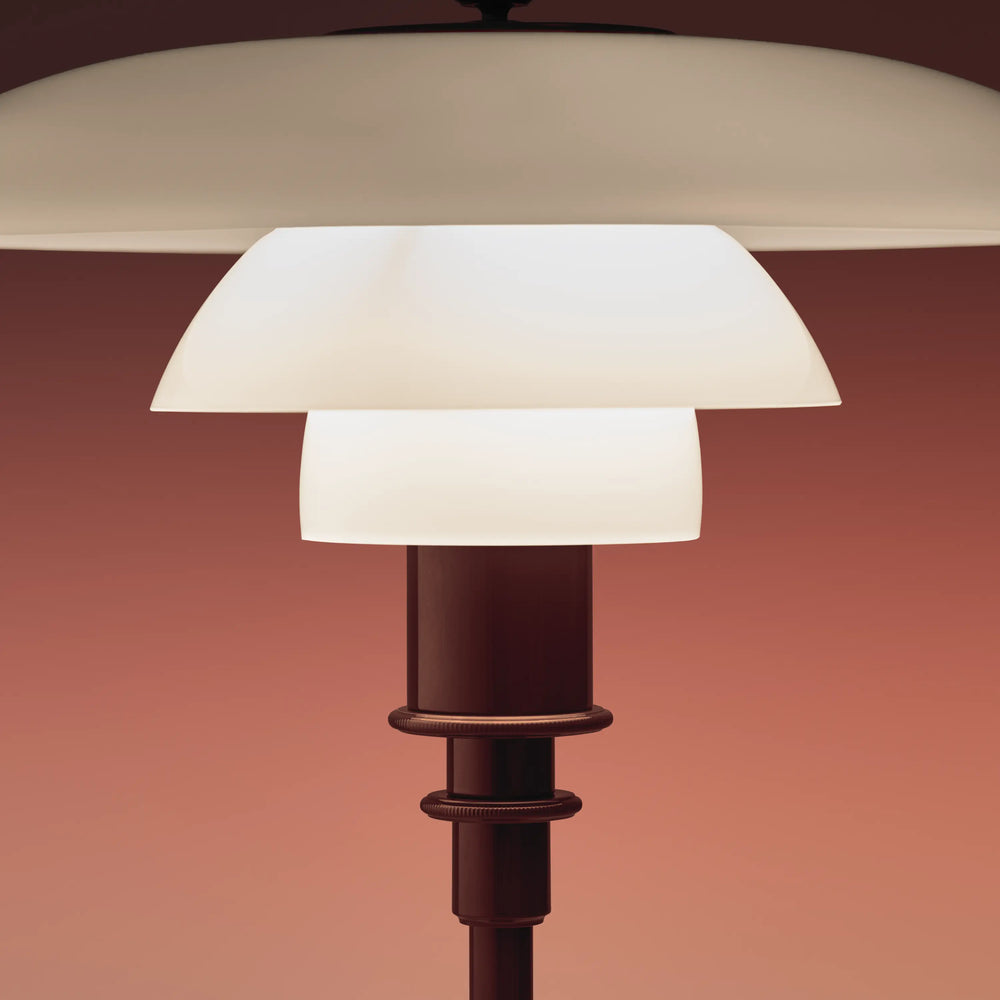 Lampa stołowa PH 2/1 biały z bordową podstawą