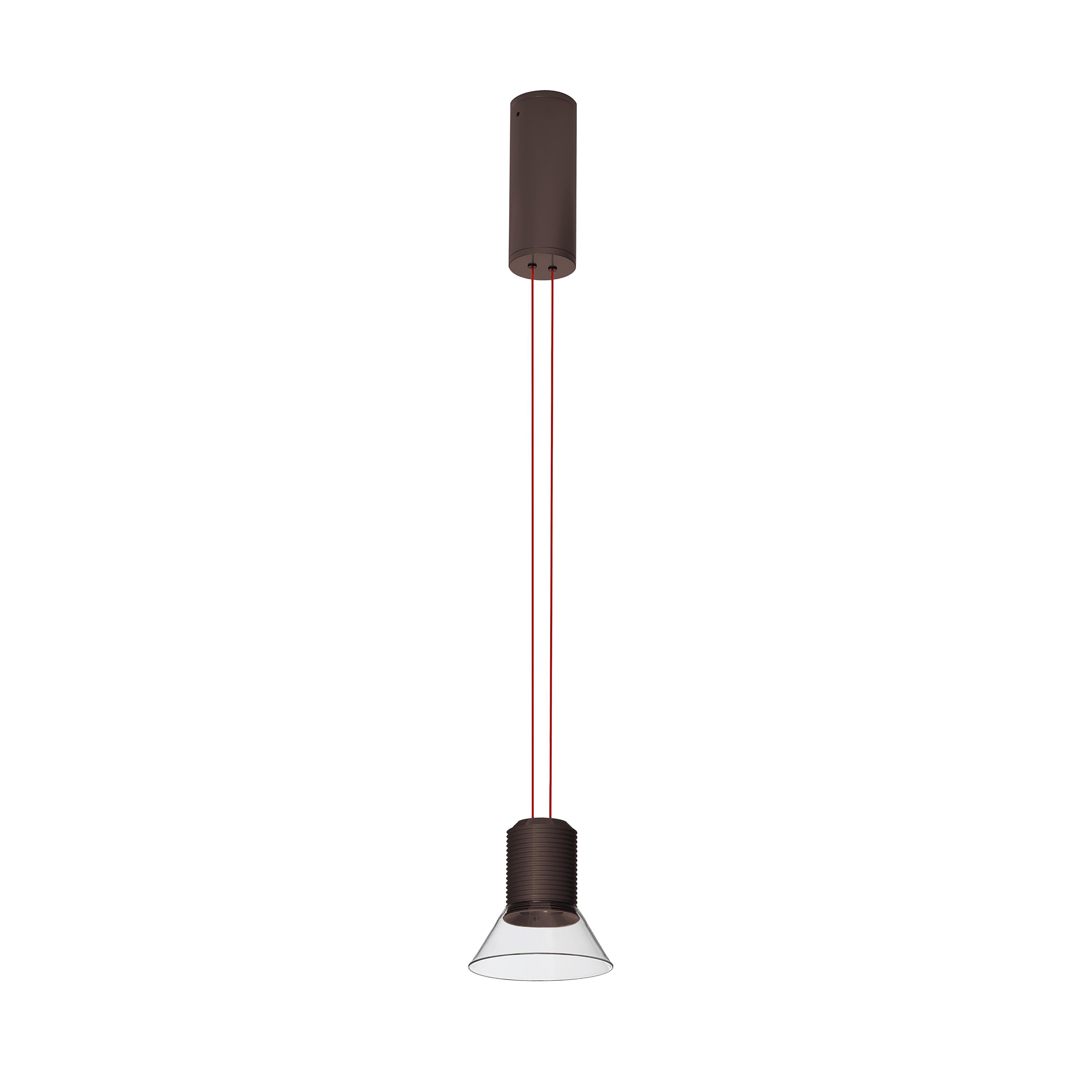 Lampa sufitowa DIA transparentny z matowymi brązowymi elementami