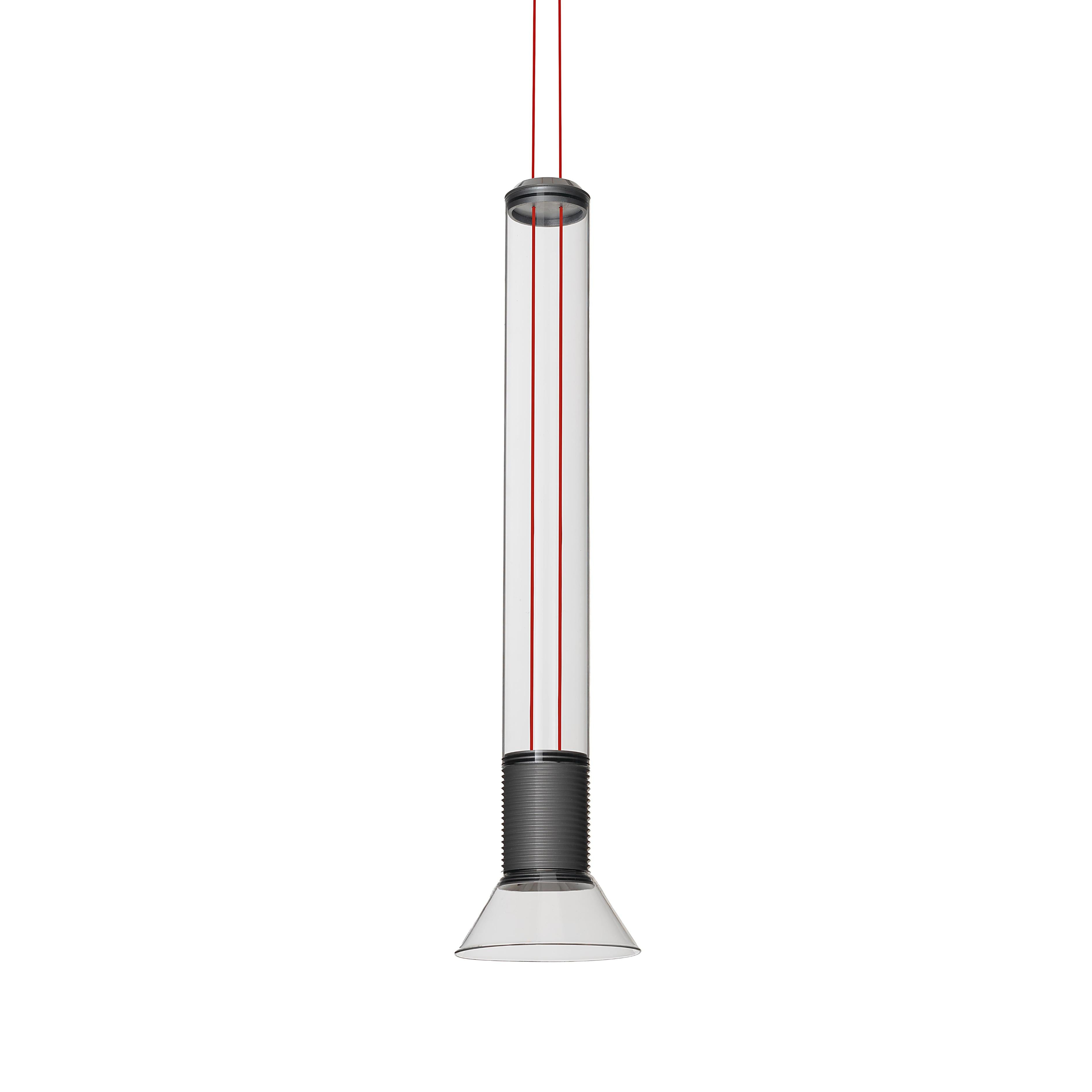 Lampa wisząca DIA transparentny z matowymi szarymi elementami